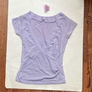Lilac Wrap-Front Women's Top - Soft V-Neck
